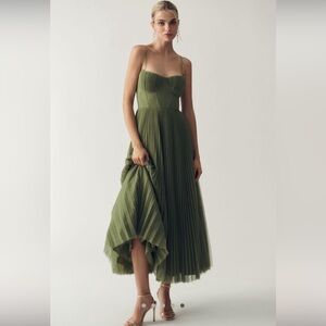Hutch Olive Green Midi Dress